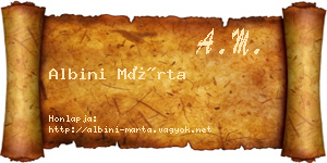 Albini Márta névjegykártya