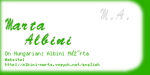 marta albini business card